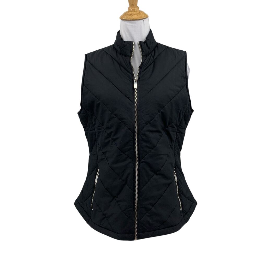 Tail Tech Vest Women M Medium Black Sonny Quilted Full Zip Stand Collar Jacket